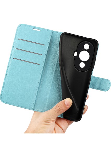 Huawei Nova 11 Pro / Nova 11 Ultra Toz Geçirmez Telefon Kapağı Tpu + Pu Deri Litchi Doku Telefon Standı Kılıf Cüzdanı (Yurt Dışından)