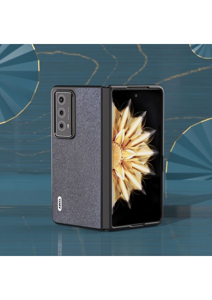 Honor Magic V2 5g Glitter Geri Geri Kapak Pu Deri + Pc Çizgiye Karşı Çizelge Kılıfı (Yurt Dışından)