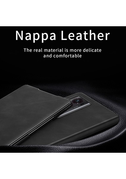 Honor Magic V2 5g Katlanır Telefon Kılıfı Nappa Doku Pu Deri + Pc Stand Kapağı (Yurt Dışından)