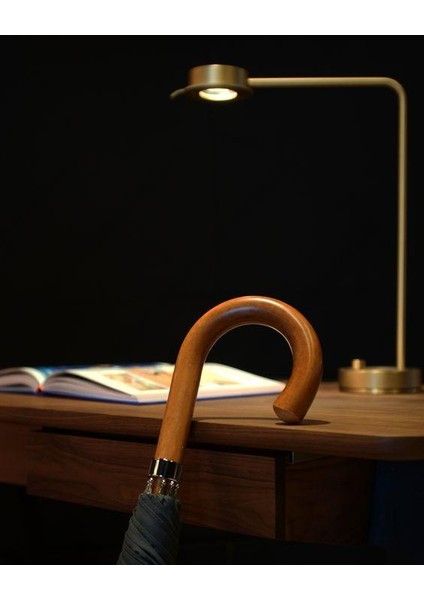 Ahşap Kulplu 16 Telli Paslanmaz Krom Şemsiye