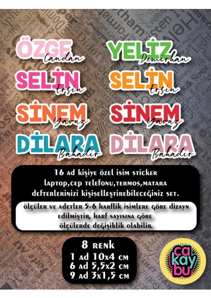 Kişiye Özel Isim Etiketi