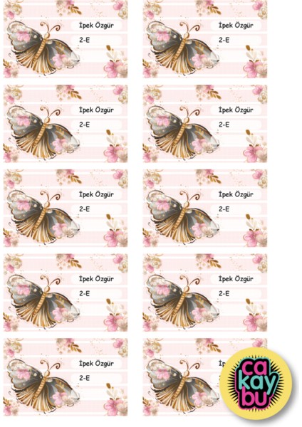 Kelebek Okul Sticker Seti 105 Adet fırsatları