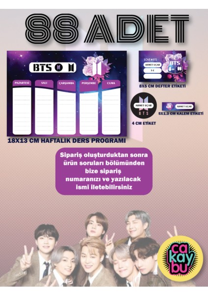 Bts Okul Sticker Seti 88 Adet