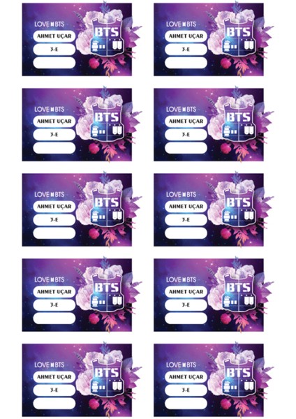 Bts Okul Sticker Seti 88 Adet modelleri