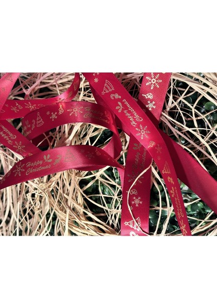 Yılbaşı Kurdele Süsleme Malzemesi ( 1.sınıf Varaklı 2.85 M 2.5 cm En )