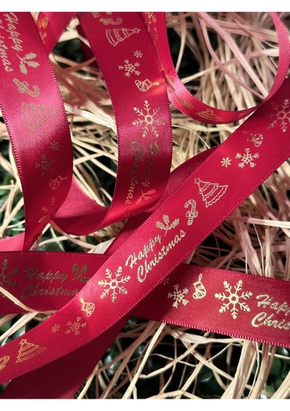 Yılbaşı Kurdele Süsleme Malzemesi ( 1.sınıf Varaklı 2.85 M 2.5 cm En ) fırsatları