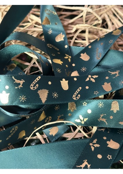 Yılbaşı Kurdele Süsleme Malzemesi ( 1.sınıf Varaklı 2.85 M 2.5 cm En )