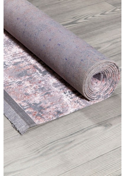 Pembe Renkli Parlak Altı Kaymaz Ince Makinede Yıkanabilir Halı modelleri