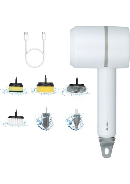 Mutfak Malzemeleri Şarj Edilebilir Otomatik Temizleme Fırçası Araba Tuvalet Lavabo Küvet Temizleme Fırçası 1200 Mah (Yurt Dışından)