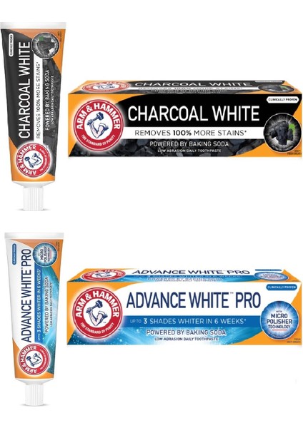 Arm & Hammer Arm & Hammer100 Kömür Beyazlık Diş Macunu +  Advance Whıte Pro Diş Macunu