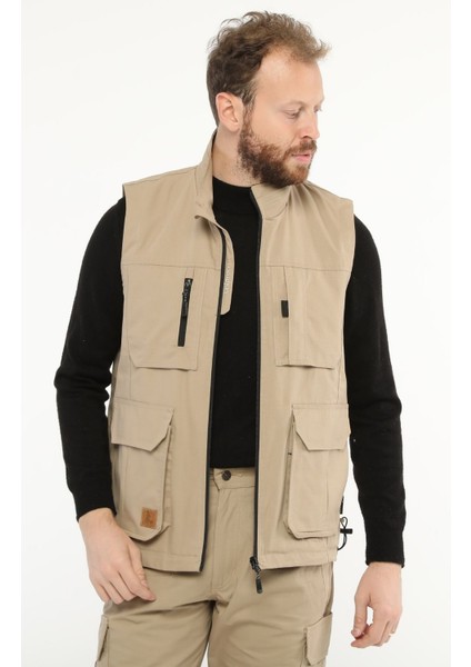 Çok Cepli Avcı Kampçı Outdoor Yelek Rio Model Bej Erkek fırsatları