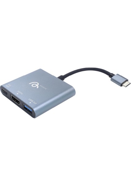 Type-C To Hdmı Adaptör Usb-C Adaptör+ USB 3.0 Hub