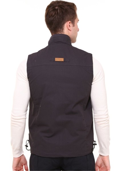 Çok Cepli Avcı Kampçı Outdoor Yelek Rio Model Gri Erkek