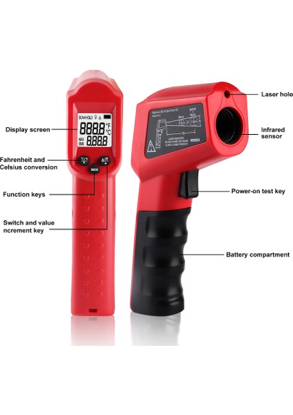 Thermometer Infrared DT8380AH (-50-380C)