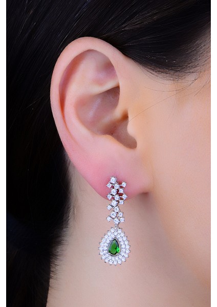 925 Ayar Gümüş Hürrem Pırlanta Montür Su Yolu Kolye - Bileklik - Küpe - Yüzük Seti fırsatları