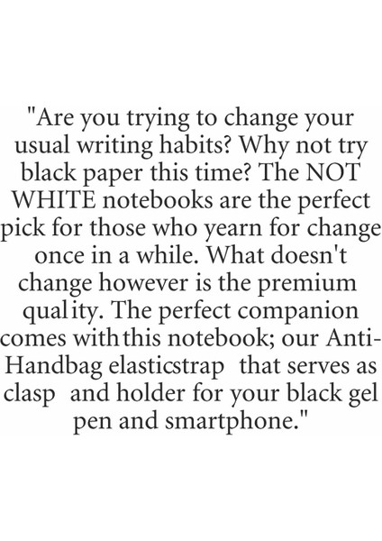 Not White Siyah - Çizgisiz Defter indirimleri