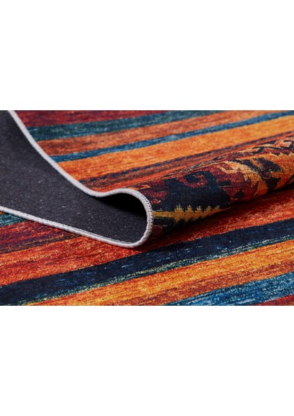 Yurga Mavi Göbekli Polyester Dijital Baskı Halı