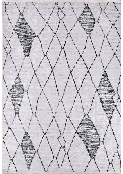 Kamensksahtinski Siyah Geometrik Polyester Dijital Baskı Halı