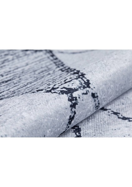 Kamensksahtinski Siyah Geometrik Polyester Dijital Baskı Halı