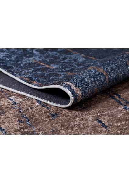 Isim Lacivert Modern Polyester Dijital Baskı Halı