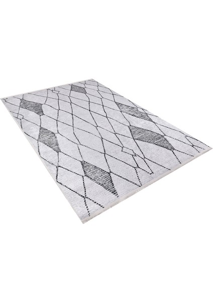 Kamensksahtinski Siyah Geometrik Polyester Dijital Baskı Halı