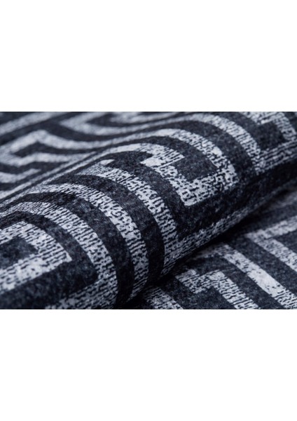 Krasnoturyinsk Siyah Modern Polyester Dijital Baskı Halı