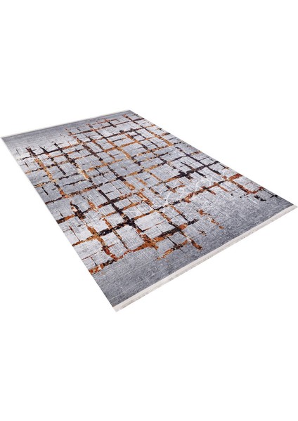 Anapa Gri Modern Polyester Dijital Baskı Halı