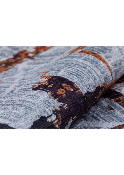 Anapa Gri Modern Polyester Dijital Baskı Halı