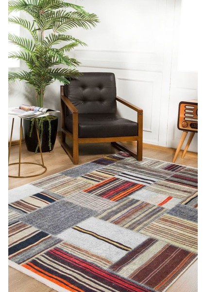 Leninsk-Kuznetski Bej Patchwork Polyester Dijital Baskı Halı