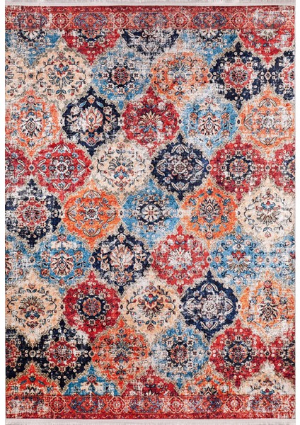Jeleznogorsk Turuncu Göbekli Polyester Dijital Baskı Halı