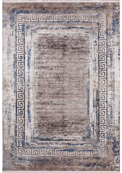 Kogalım Kahverengi Modern Polyester Dijital Baskı Halı