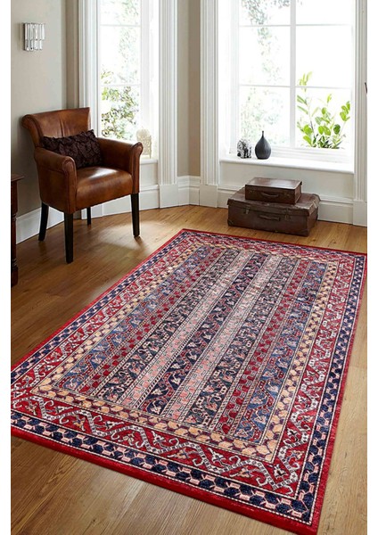 Zelenodolsk Kırmızı Çizgili Polyester Dijital Baskı Halı