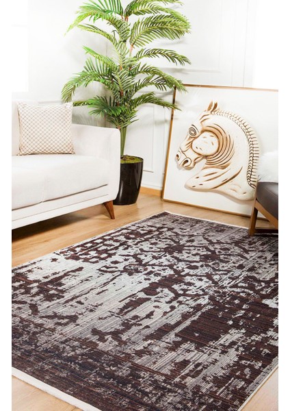 Novoaltaysk Kahverengi Modern Polyester Dijital Baskı Halı