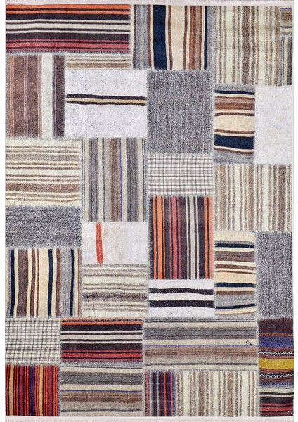 Leninsk-Kuznetski Bej Patchwork Polyester Dijital Baskı Halı