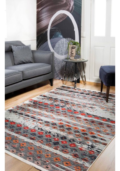 Dolgoprudni Gri Modern Polyester Dijital Baskı Halı