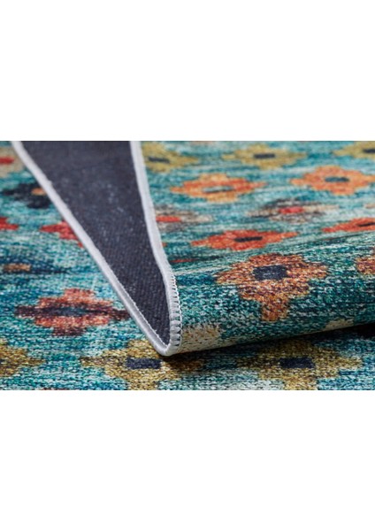 Kansk Yeşil Modern Polyester Dijital Baskı Halı