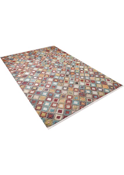 Nazran Turuncu Geometrik Polyester Dijital Baskı Halı
