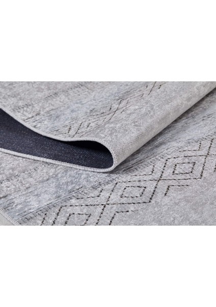 Klin Gri Modern Polyester Dijital Baskı Halı