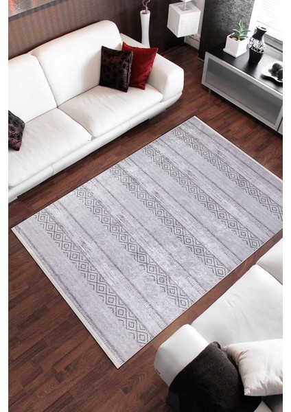 Klin Gri Modern Polyester Dijital Baskı Halı