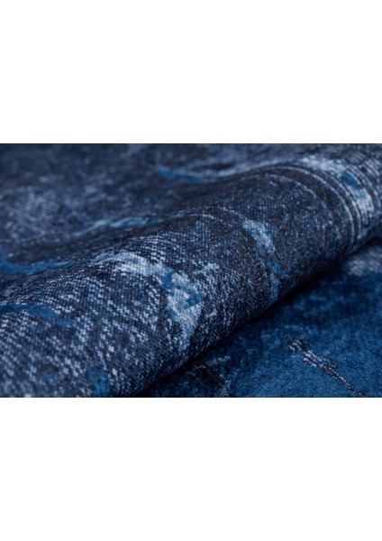 Naro-Fominsk Mavi Modern Polyester Dijital Baskı Halı