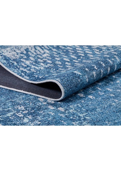 Mihaylovka Mavi Modern Polyester Dijital Baskı Halı