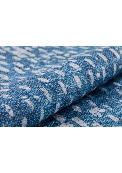 Mihaylovka Mavi Modern Polyester Dijital Baskı Halı