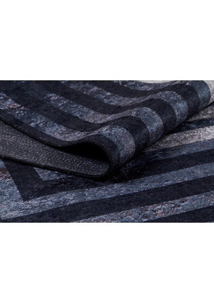 Rjev Antrasit Modern Polyester Dijital Baskı Halı