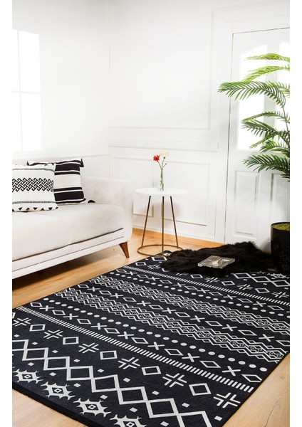 Kropotkin Siyah Modern Polyester Dijital Baskı Halı fırsatları