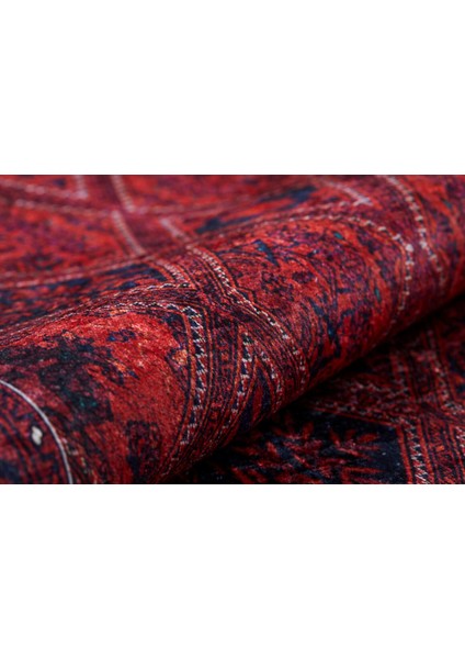 Kinesma Kırmızı Göbekli Polyester Dijital Baskı Halı