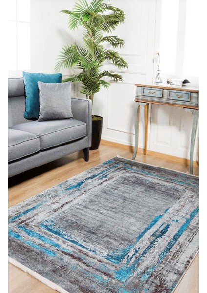 Volsk Antrasit Modern Polyester Dijital Baskı Halı
