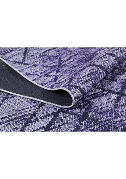 Kumertau Mor Çizgili Polyester Dijital Baskı Halı