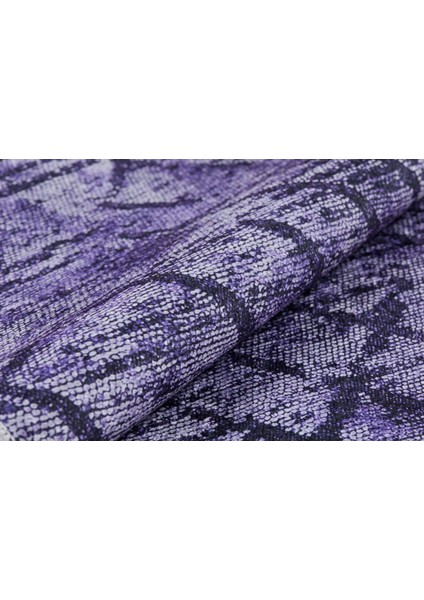 Kumertau Mor Çizgili Polyester Dijital Baskı Halı