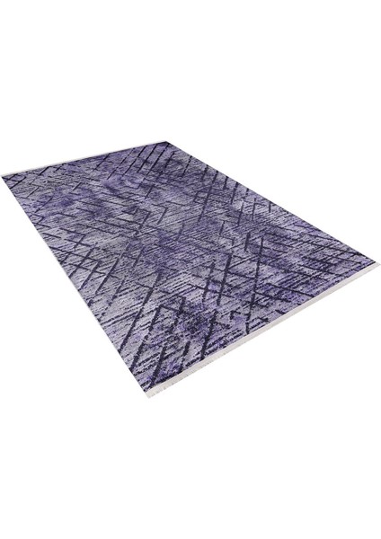 Kumertau Mor Çizgili Polyester Dijital Baskı Halı