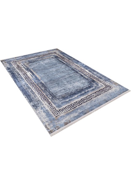 Scyokino Mavi Modern Polyester Dijital Baskı Halı